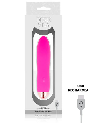DOLCE VITA - AUFLADBARER VIBRATOR VIER ROSA 7 GESCHWINDIGKEITEN
