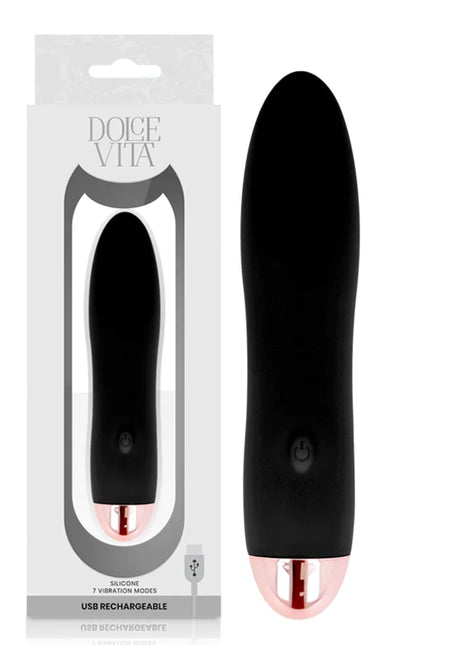 DOLCE VITA - AUFLADBARER VIBRATOR VIER SCHWARZ 7 GESCHWINDIGKEITEN
