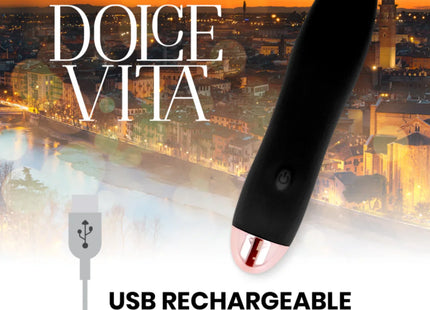 DOLCE VITA - AUFLADBARER VIBRATOR VIER SCHWARZ 7 GESCHWINDIGKEITEN