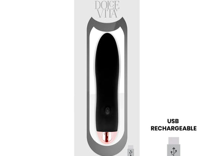 DOLCE VITA - AUFLADBARER VIBRATOR VIER SCHWARZ 7 GESCHWINDIGKEITEN