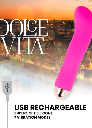 DOLCE VITA - AUFLADBARER VIBRATOR ZWEI ROSA 7 GESCHWINDIGKEITEN