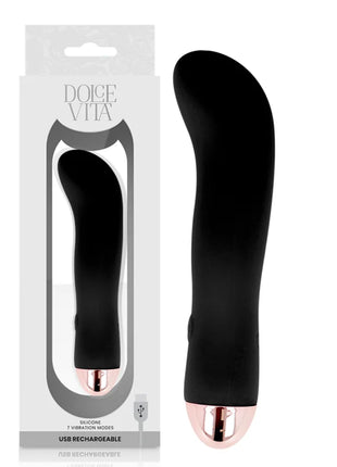 DOLCE VITA - AUFLADBARER VIBRATOR ZWEI SCHWARZ 7 GESCHWINDIGKEIT