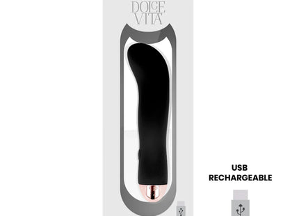 DOLCE VITA - AUFLADBARER VIBRATOR ZWEI SCHWARZ 7 GESCHWINDIGKEIT