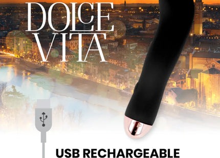 DOLCE VITA - AUFLADBARER VIBRATOR ZWEI SCHWARZ 7 GESCHWINDIGKEIT