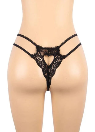 Dreiteiliges Set BH + Strumpfgürtel + String Schwarz - Strumpfband Set