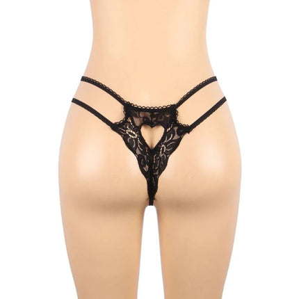 Dreiteiliges Set BH + Strumpfgürtel + String Schwarz - Strumpfband Set