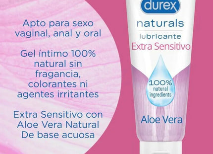 DUREX - NATURALS EXTRA SENSITIVES SCHMIERMITTEL 100 ML - Entspannendes Gleitgel