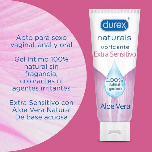 DUREX - NATURALS EXTRA SENSITIVES SCHMIERMITTEL 100 ML - Entspannendes Gleitgel