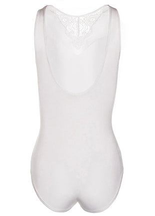ecru Body mit Netzeinsatz und Spitze KA923323 von Kalimo - Body