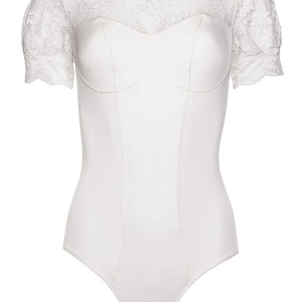 ecru Body mit Spitze KA923333 von Kalimo - S / ecru - Body