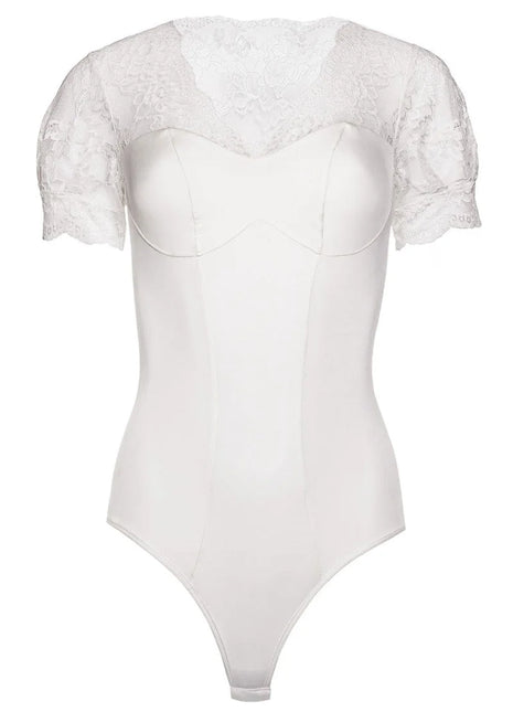ecru Body mit Spitze KA923333 von Kalimo - S / ecru - Body
