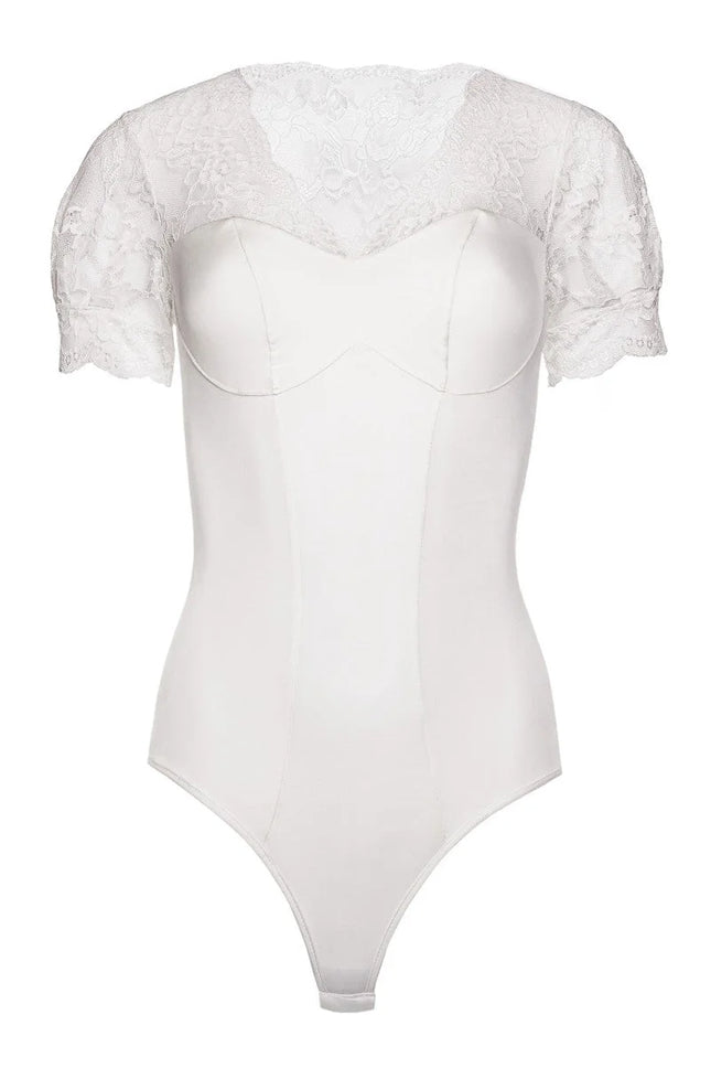 ecru Body mit Spitze KA923333 von Kalimo - S / ecru - Body