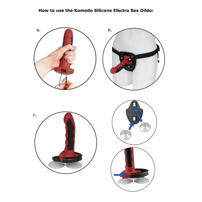 ELECTRASTIM - SILIKON FUSION KOMODO DILDO - Dildo mit Saugnapf