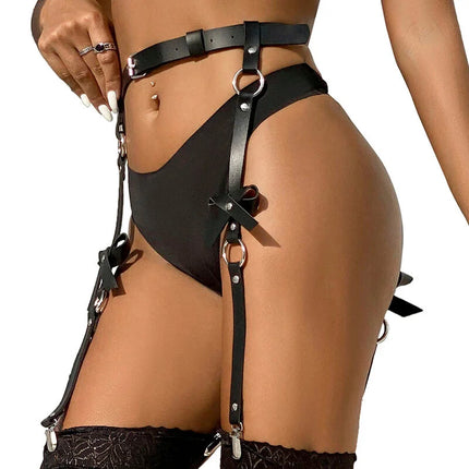 Erhabene Ketten: Verführerisches Bein-Harness Schwarz - Gürtel-Harness