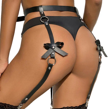 Erhabene Ketten: Verführerisches Bein-Harness Schwarz - Gürtel-Harness