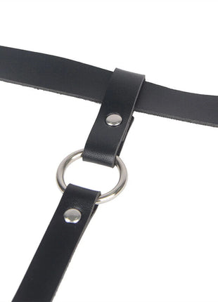 Erhabene Ketten: Verführerisches Bein-Harness Schwarz - Gürtel-Harness