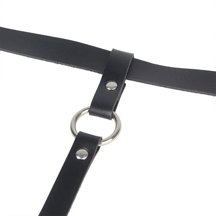 Erhabene Ketten: Verführerisches Bein-Harness Schwarz - Gürtel-Harness
