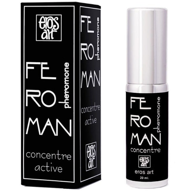 Silberner verschluss 20 ml eros art feroman konzentriertes pheromonparfum flasche mit schwarzem etikett