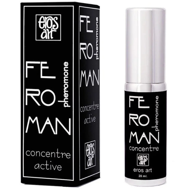 Silberner verschluss 20 ml eros art feroman konzentriertes pheromonparfum flasche mit schwarzem etikett