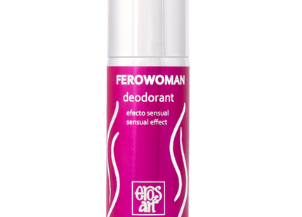Ferowoman intim deodorant spray 75 ml von eros art in lebhaftem pink mit weißen wellenlinien und silbernem deckel