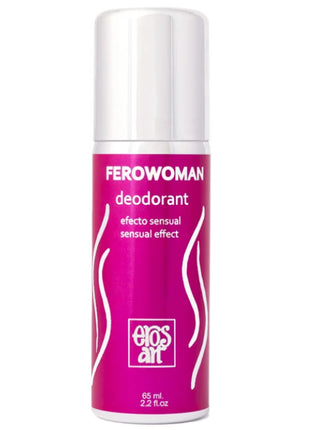 Ferowoman intim deodorant spray 75 ml von eros art in lebhaftem pink mit weißen wellenlinien und silbernem deckel