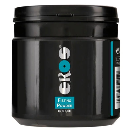 Schwarzer kunststoffbehälter von eros fisting pulver mit matter oberfläche und türkisem akzent, 100 g