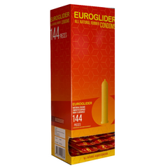 Orange und gelbe euroglider all natural rubber kondome box mit 144 stück natürlichem latexmaterial