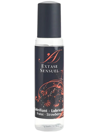 Schwarze rollerballflasche extase sensuel mit klarem glas und schwarzem deckel für erdbeer reiseschmiermittel 35 ml