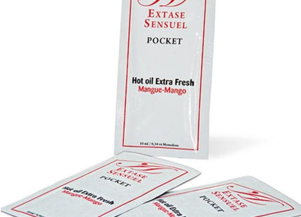 Extase sensuel mango stimulierendes öl 10 ml in weißer und roter taschenverpackung mit mango-duft