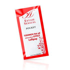 Rotes und weißes packet extase sensuel massageöl mit wärmeeffect pheromonen lollipop 10 ml frontansicht