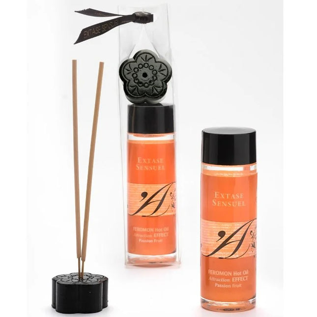Schwarze blumenförmige reed diffuser basis mit holzstäbchen und dekorativem kappe für extase sensual massageöl