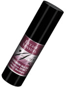 Schwarze zylindrische flasche extase sensual massageöl mit wärmeeffekt und brombeer pheromonen 30 ml mit lila etikett