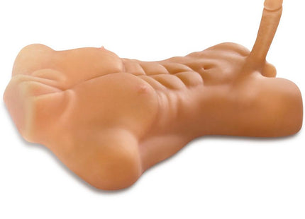 Tan silicone männlicher torso mit detaillierten abdominalmuskeln und realistischer hautstruktur für extreme toyz masturbator