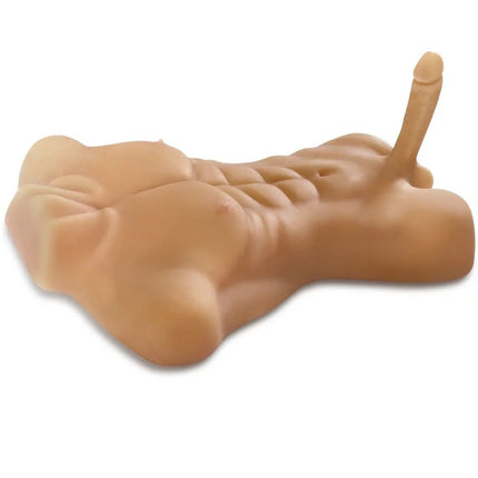 Tan silicone männlicher torso mit detaillierten abdominalmuskeln und realistischer hautstruktur für extreme toyz masturbator