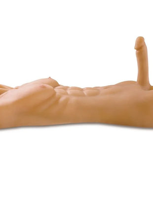 Tan silikon männliches anatomisches modell mit detaillierter bauchmuskulatur und realistischem hautstrukturmasturbator
