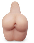Ein realistischer, hautfarbener silikon analplug mit konischer form aus dem produkt extreme toyz penis- und arsch-masturbator in einem