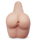Ein realistischer, hautfarbener silikon analplug mit konischer form aus dem produkt extreme toyz penis- und arsch-masturbator in einem