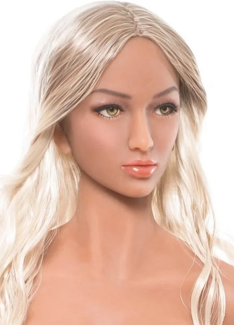 Blonde wellige haar puppekopf mit realistischem hautfarbton und detaillierten gesichtszügen für extreme toyz puppenkitty 168 cm
