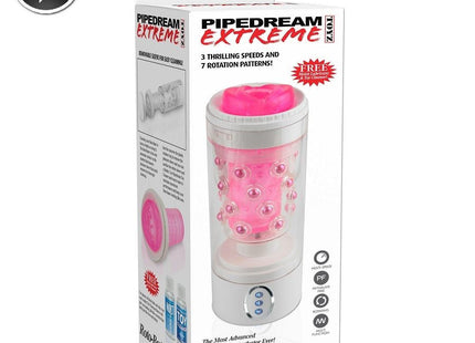 Pink und klarer plastischer pipedream extreme roto-bator männlicher masturbator mit strukturiertem durchsichtigem pinkem oberteil