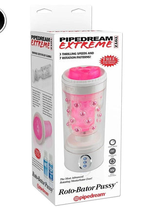 Pink und klarer plastischer pipedream extreme roto-bator männlicher masturbator mit strukturiertem durchsichtigem pinkem oberteil