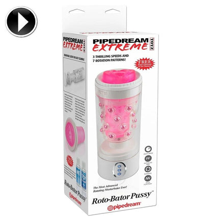Pink und klarer plastischer pipedream extreme roto-bator männlicher masturbator mit strukturiertem durchsichtigem pinkem oberteil