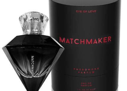 Schwarze diamantförmige matchmaker parfumsflasche mit klarem facettiertem kristallverschluss für ihn 30 ml