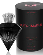 Schwarze diamantförmige matchmaker parfumsflasche mit klarem facettiertem kristallverschluss für ihn 30 ml