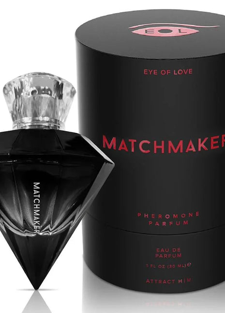 Schwarze diamantförmige matchmaker parfumsflasche mit klarem facettiertem kristallverschluss für ihn 30 ml