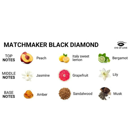 Eye of love matchmaker black diamond lgbtq parfum für ihn 30 ml mit duftnoten pfirsich bergamotte jasmin grapefruit bernstein moschus