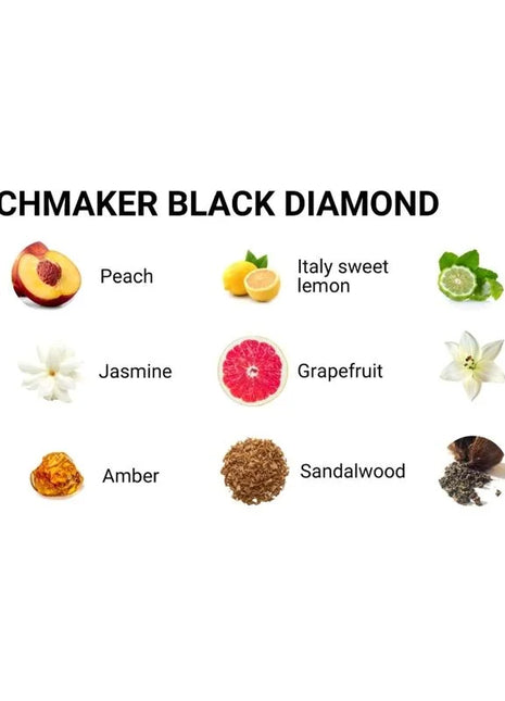 Eye of love matchmaker black diamond massagekerze 150 ml mit pfirsich, italienischer süßzitrone und amber duftprofil