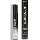 Schwarze zylindrische roll-on-parfümflasche mit verlauf frosted glass und silberner schrift im passenden schwarzen etui matchmaker eye of love pheromon parfum 10 ml