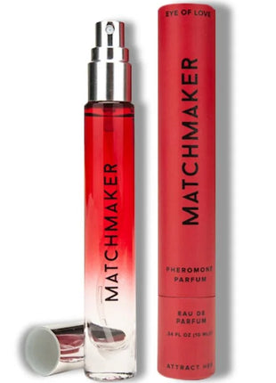Rote und klare verlaufglas parfümflasche mit silberzerstäuber matchmaker von eye of love für sie 10 ml