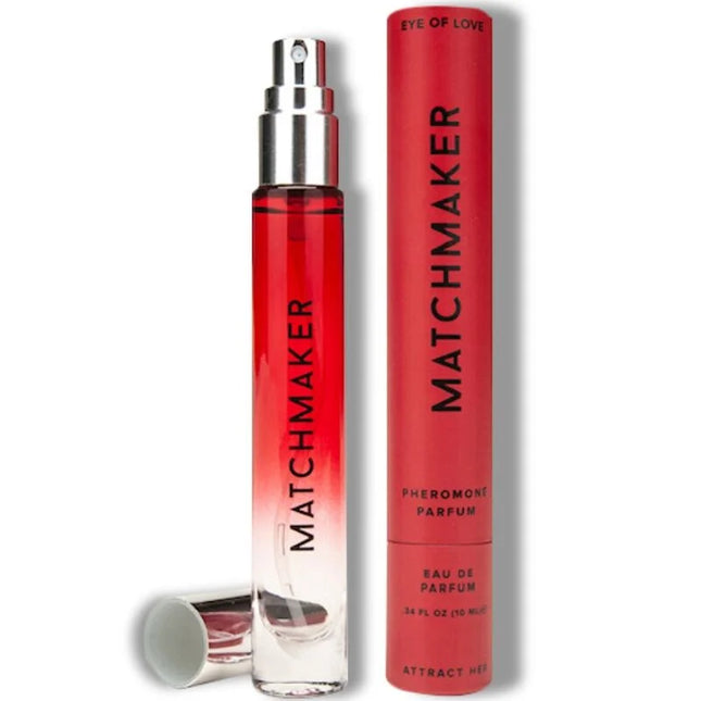 Rote und klare verlaufglas parfümflasche mit silberzerstäuber matchmaker von eye of love für sie 10 ml