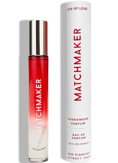 Elegante rote und klare gradient roll-on parfumflasche mit silberkappe matchmaker marke eye of love 10 ml